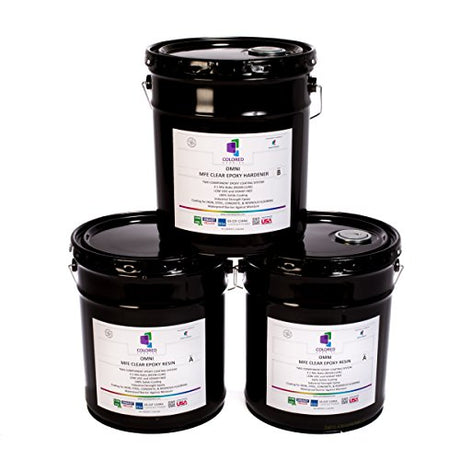 colored epoxies 15GLKTCL Clear 15 Gallon Kit Resin and Hardener, 15 Gal colored epoxies
