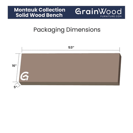 Grain Wood Furniture Montauk Solid Wood Bench, Driftwood Grain Wood Furniture