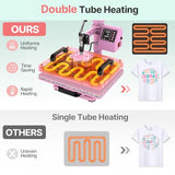 Slendor Heat Press Machine 12x15 inch, 5 in 1 360-Degree Swing Away Digital T Shirt Pressing Machine Multifunction Heat Transfer Sublimation Combo for T Shirts Mugs Hat Plate Cap Slendor