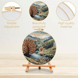 SCECALA 4 Pack Embroidery Kit for Beginners - Nature Landscape Beginner Embroidery Kit for Adults with Embroidery Pattern, Hoop, Complete Supplies DIY Craft for Adults Sewing Hobby, 1pc Hoops