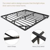 SHA CERLIN Floating Bed Frame King Size with Smart LED Lights and Charging Station, Heavy Duty Metal Platform Bed with Modern Design,No Box Spring Needed, Easy Assembly, Matte Black SHA CERLIN