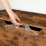 HOOBRO Storage Chest, Storage Trunk with Drawer, Wooden Storage Bench, Sturdy Entryway Bench Supports 220 lb, Shoe Bench, Safety Hinge, U-Shaped Opening, Easy Assembly, Rustic Brown FG710CW01 HOOBRO