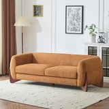 Christopher Knight Home Almab 82 Inches Sofa Couch, Cozy Boucle Upholstered 3-Seater Sofa, Wood Frame Couch, Comfy Couches for Living Room and Office, Modern Sofa, Caramel Brown Christopher Knight Home