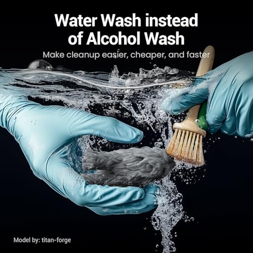 UNIFORMATION HD Water Washable Resin Easy to Clean Fast UV Curing 3D Printer Resin Photopolymer Low Viscosity Rapid 3D Resin Liquid with High Precision Suit for SLA/LCD/DLP Printing HD Dark Grey 1KG Uniformation