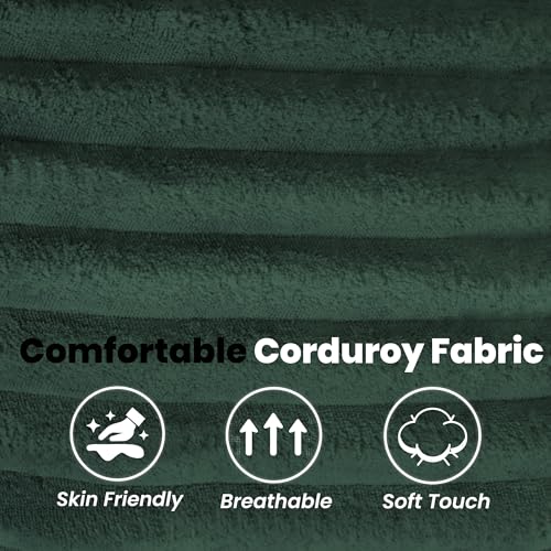 8 Inches Futon Mattress Queen Size, Futon Sofa Couch Bed with Straps, Thick Corded Fabric Floor Futon Mattress for Adults, Sleeping Mat Foldable Mattress for Camping, Green(Frame Not Included) Bliss Homey