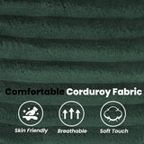 8 Inches Futon Mattress Queen Size, Futon Sofa Couch Bed with Straps, Thick Corded Fabric Floor Futon Mattress for Adults, Sleeping Mat Foldable Mattress for Camping, Green(Frame Not Included) Bliss Homey
