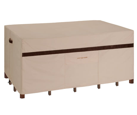 Patio Rectangular Table and Chair Set Cover 109''L Waterproof Outdoor Furniture Covers 600D Durable UV Resistant Windproof Large Lawn Patio Dining Oval Table and Chair Covers High Top Table Cover PATIOASIS