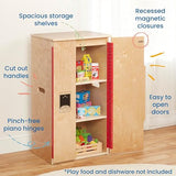 ECR4Kids Play Kitchen Refrigerator, Wooden Playset, Natural ECR4Kids