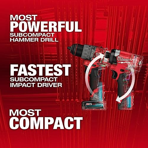 Milwaukee M12 FUEL 12-Volt Lithium-Ion Brushless Cordless Hammer Drill and Impact Driver Combo Kit w/2 Batteries and Bag (2-Tool) Milwaukee