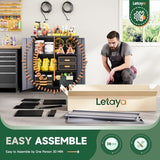 Letaya Metal Storage Cabinets with Lock Door,2 Adjustable Shelves Organizer Steel Storage Cabinets for Home,Office,Warehouse,Garage,Employee Lockers(Black Gray) Letaya