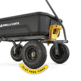 Gorilla Carts 4GCG-NF Poly Dump Cart, 600-Pound Capacity with No-Flat Tires, 4 Cubic Feet, Amazon Exclusive Gorilla Carts