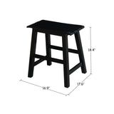 IC International Concepts International Concepts Slat, 18-Inch Seat Height, Black Stool IC International Concepts