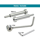 Sowtowe 3/16 Invisible Cable Railing Hardware,30 Pack Invisible Turnbuckle Kit,for Wood & Metal Post Cable Railing System Sowtowe