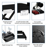 50'' Electric Dog Grooming Table, Heavy Duty, Height Adjustable Pet Grooming Table with Sockets w/Leveling Wheels, Grooming Arm, Anti Slip Tabletop & Tool Organizer, for All Pets Black Towallmark