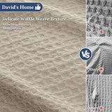 David's Home Waffle Weave Duvet Cover Set King Size,Soft Breathable 3pcs Comforter Cover Set with 2 Pillowcases,Textured Home Decor Bedding Set Cozy for All Seasons, Nature 104"×90",No Comforter David's Home