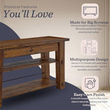 Durango 54-Inch Farmhouse-Industrial Style Wood Console Table with Two Open Shelves, Solid Wood Top, and Natural Grain and Knots – Fits TVs up to 60 Inches in Living Rooms by Alaterre Furniture Alaterre Furniture