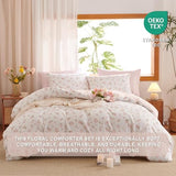 Erwinmu Floral Comforter Set Full Size - 3 Pieces Pink White Floral Comforter Bedding Sets Reversible Pattern,Full Bed in a Bag with Flowers Comforter and 2 Pillowcases Erwinmu
