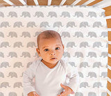 The Peanutshell 3 Piece Baby Crib Bedding Set for Boys & Girls - Newborn, Infant & Toddler Nursery Bed Set Decor with Fitted Crib Sheet, Dust Ruffle Comforter - Elephant Walk The Peanutshell