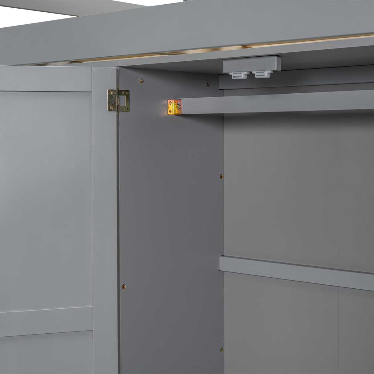 Harper & Bright Designs Full Size Grey Loft Bed with Wardrobe, Desk, and Storage Solutions Harper & Bright Designs