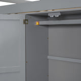 Harper & Bright Designs Full Size Grey Loft Bed with Wardrobe, Desk, and Storage Solutions Harper & Bright Designs