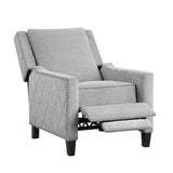 Lexicon Banks Fabric Upholstered Push Back Recliner in Gray Color Lexicon