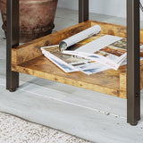 LIKIMIO Nightstand, Set of 2 Bedside Table with Charging Station, Small End Table with Storage Drawer and Shelf for Bedroom and Living Room, Easy Assembly, Stable and Sturdy, Vintage Brown LIKIMIO