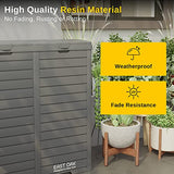 EAST OAK 76 Gallon Outdoor Trash Can | Waterproof Resin Garbage Can with Tiered Lid & Drip Tray | Outside Trash Bin for Patio | Kitchen, Backyard & Deck | Gray Color EAST OAK