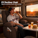 Rocker Recliner Chair with Massage and Heat, Nursery Rocking Chairs for Living Room, Ergonomic Comfy Relining Chair with Cup Holders, USB Charge Port, Side Pockets, Recliner Sofa, Brown