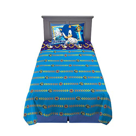 Franco Kids Bedding Super Soft Microfiber Sheet Set, Twin, Sonic The Hedgehog, Anime Franco