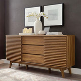 Modway Render 63" Mid-Century Modern Sideboard Buffet Table or TV Stand in Walnut Modway