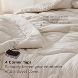 Bedsure Queen Comforter - Comforters Queen Size for All Season, Ultra-Soft Down Alternative & Prewashed Duvet Insert with 4 Tabs - Machine Washable, Linen, 88x88 Inches Bedsure