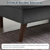 Futon Sofa Bed, 72" Convertible Futon Couch with 3-Level Adjustble Backrest, Modern Loveseat Couch, Folding Recliner Sleeper Sofa for Small Spaces, Living Room, Apartment, Guest Room, Dark Grey Enobala
