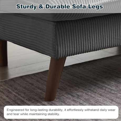 Futon Sofa Bed, 72" Convertible Futon Couch with 3-Level Adjustble Backrest, Modern Loveseat Couch, Folding Recliner Sleeper Sofa for Small Spaces, Living Room, Apartment, Guest Room, Dark Grey Enobala