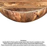The Urban Port Mango Wood Coffee Table in Round Shape, Dark Brown The Urban Port