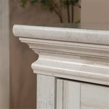 Sauder Barrister Lane TV Stand Console Credenza with Storage Glass Doors, for TVs up to 70", in White Plank Sauder