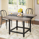 Tribesigns Square Dining Table for 4 People, Farmhouse 39.4"x 39.4"x29.5 “ inches Wooden Kitchen Table, Farmhouse 2 Person Dinning Table for Dinning Room &Small Space Tribesigns