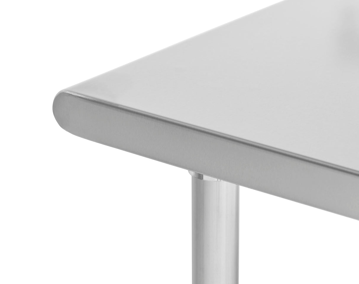 Kratos Stainless Steel Kitchen Prep Table 72"x24" with Undershelf, NSF Worktable for Restaurants - 18ga/430SS (28W-008) Kratos