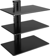 PERLESMITH Floating Wall Mounted Shelf AV Mount Shelf - Holds up to 16.5lbs - DVD DVR Component Shelf with Strengthened Tempered Glass - Perfect for DVD Players, TV Box and Cable Box, PSDSK3 PERLESMITH