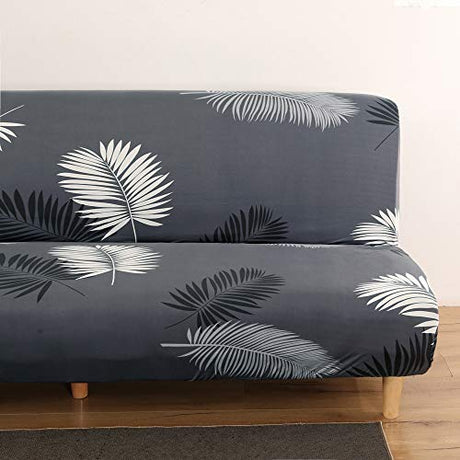 MIFXIN Armless Futon Slipcover Folding Sofa Cover Stretch Elastic Washable Couch Furniture Protector for 3 Seat Foldable Futon Sofa Bed Without Armrests (Dark Grey) MIFXIN