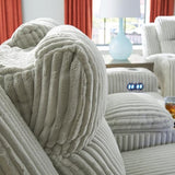 Signature Design by Ashley Broad Cove Modern Power Reclining Loveseat with Console, Adjustable Headrest and LED Lights, White Signature Design by Ashley