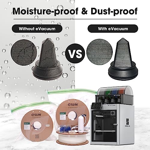 eSUN 3D Printing Filament Electronic Vacuum Storage Kit Pro 2, Spool Storage Sealing Bags Dust Proof Humidity Resistant for Keeping Filament Dry, 10 Vaccum Bags/Kit - WoodArtSupply