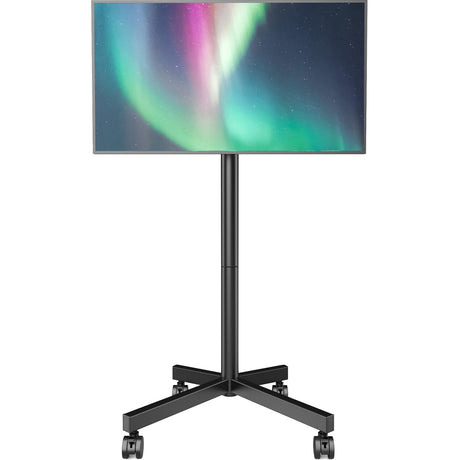 Mobile TV Cart Stand with Wheels for 23-60 Inch LCD LED Flat Curved Screen Outdoor Rolling TV Mount with Height Adjustable Portable Floor Stand Holds up to 88lbs Monitor TV Holder Max VESA 400x400mm AX WABER