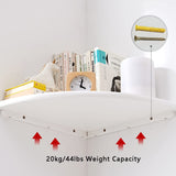 BEUGAWHOO White Oak Floating Corner Shelf - Elegant Wall-Mounted Storage for Plants and Decor BEUGAWHOO