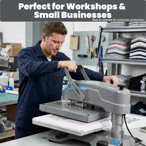 Eonvest 16x24 Manual 90° Swing Away Heat Press Machine with Slide Out Base, 2kw, High Pressure, Designed for Industrial, Small Business, or Home Use. (Grey and Blue, 16x24 Manual) Eonvest