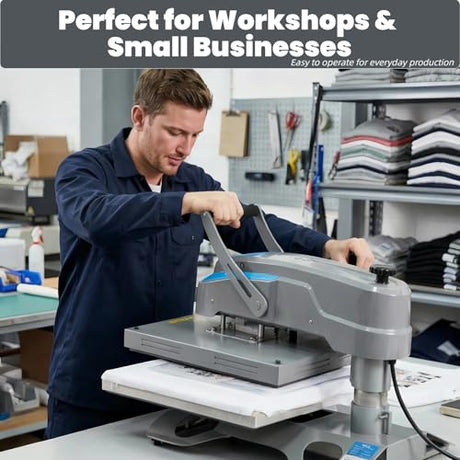 Eonvest 16x24 Manual 90° Swing Away Heat Press Machine with Slide Out Base, 2kw, High Pressure, Designed for Industrial, Small Business, or Home Use. (Grey and Blue, 16x24 Manual) Eonvest