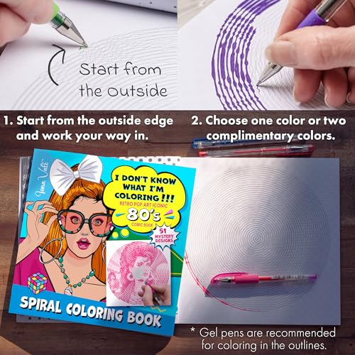 I Don't Know What I'm Coloring!!!: 51 Retro Iconic 80s Pop Art Comic Book with Spirals, Lines & Dots Iona Vale