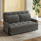 WLIVE Futon Sofa Bed, Floor Chair with Adjustable Backrest, Bean Bag Bed for Adults, with Armrest, Pillow, Low Profile for Living Room, Reading, Bedroom, Loveseat, Grey WLIVE