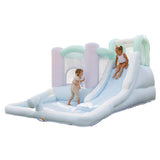 Bounceland Splash Zone Dream Wet or Dry Bounce House Water Slide, 11.5ftL x 9ftW x 6ftH, Pastel Color, Spacious Bounce Area, Splash Pool, Climbing Wall, Blower Included, Trendy Kids Outdoor Play Bounceland