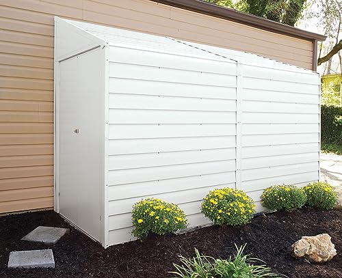 Arrow Yardsaver Compact Galvanized Steel Storage Shed with Pent Roof, 4' x 10' - WoodArtSupply