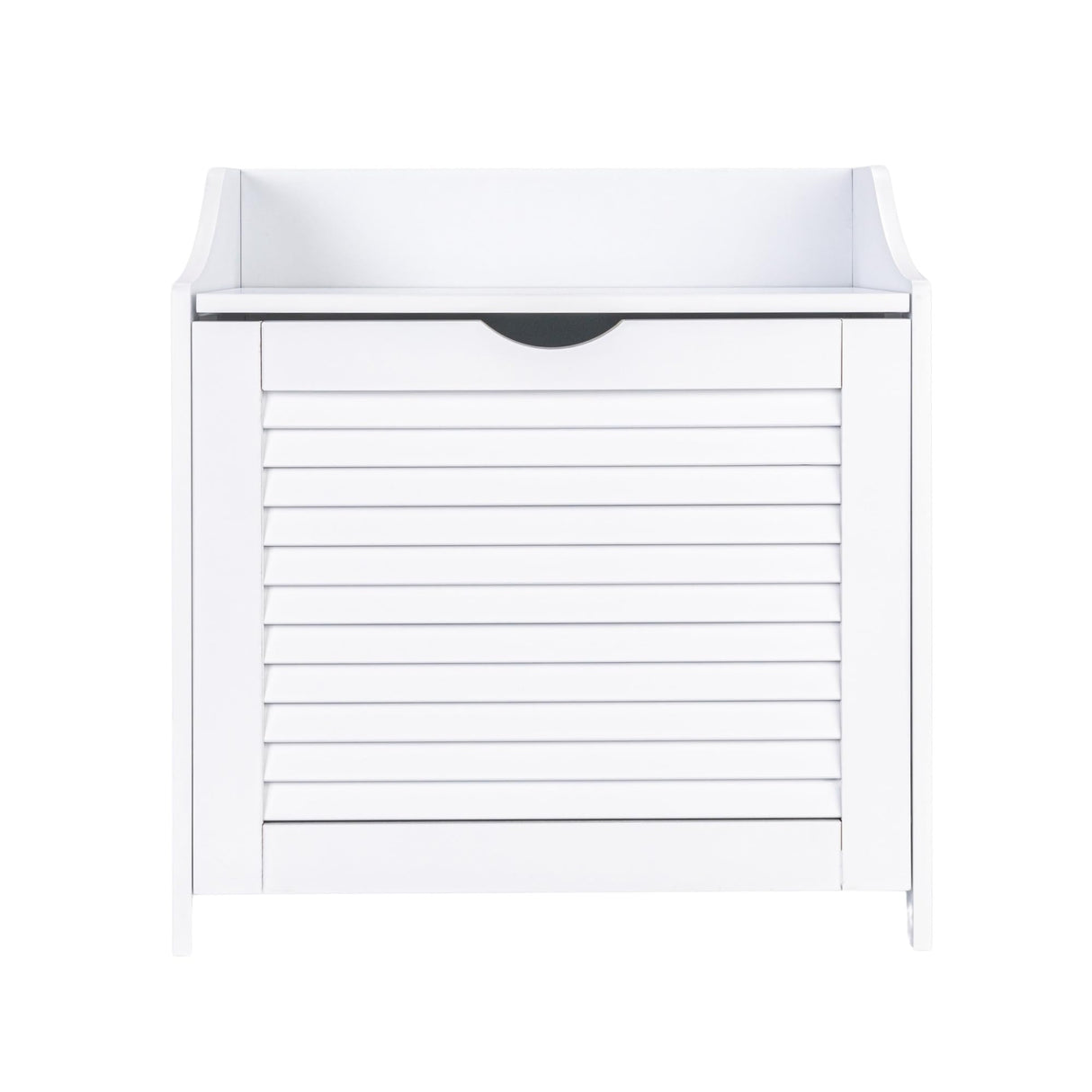 Household Essentials Single Load Hamper Cabinet Seat, White Household Essentials